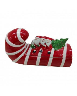 Vas ceramic cu capac, 26 cm, Candy Cane - SIMONA'S COOKSHOP